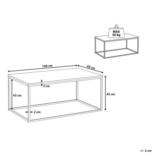 Beliani Coffee Table DELANO Black/ Gold 2