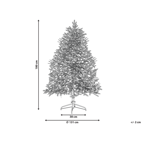 Beliani Artificial Snowy Christmas Tree LED BRISCO 180 cm White 2