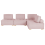 Beliani Modular Corner Sofa 4 Seater TIBRO Right Hand Pink Fabric 5