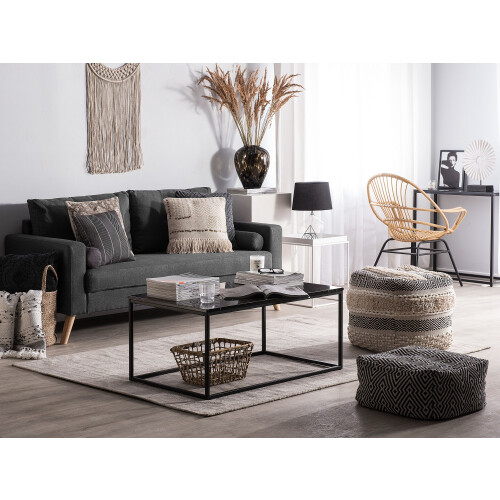 Beliani Sofa 2 Seater KALMAR Fabric Dark Grey 1