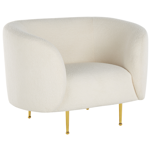 Beliani Armchair LOEN Boucle White 1