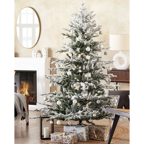Beliani Artificial Snowy Christmas Tree BRISCO 180 cm White 1
