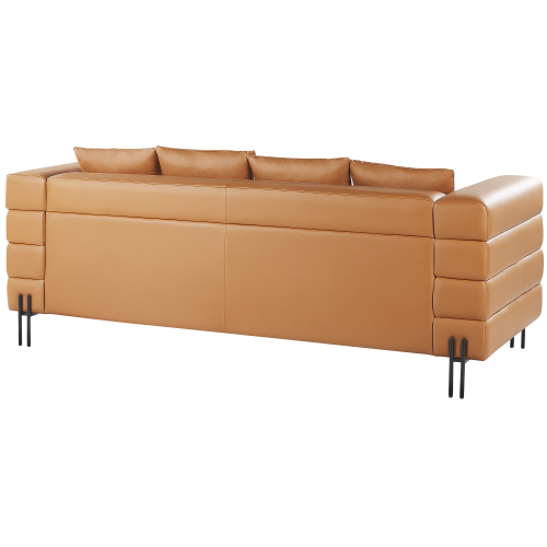 Beliani Sofa 3 Seater GRANNA Faux Leather Brown 2