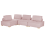 Beliani Modular Corner Sofa 4 Seater TIBRO Right Hand Pink Fabric 4