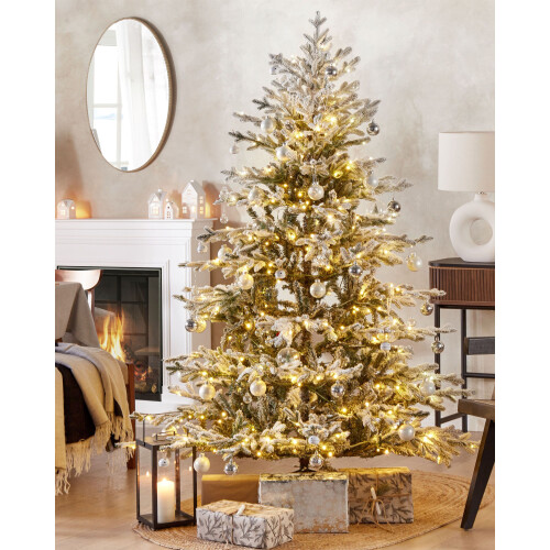 Beliani Artificial Snowy Christmas Tree LED BRISCO 180 cm White 1