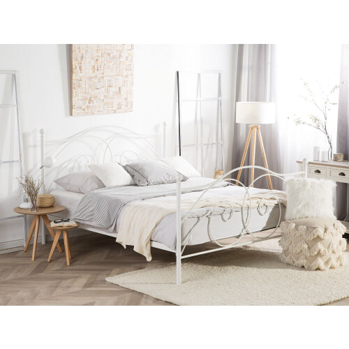 Beliani Bed Metal DINARD 140 x 200 cm (EU Double) White 1