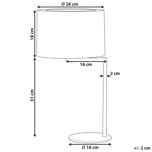 Beliani Table Lamp BALDWIN Metal Black 2