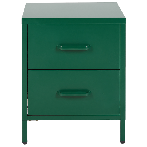 Beliani 2 Drawer Bedside Table MALAVI Metal Green 1