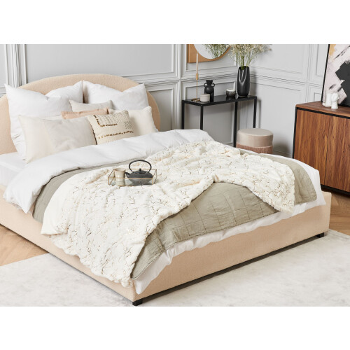 Beliani Blanket GODAVARI 150 x 200 cm Light Beige 2
