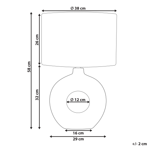 Beliani Table Lamp VENTA Ceramic White 2