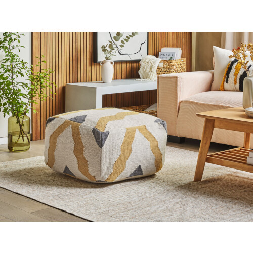 Beliani Pouffe ZEUGMA Wool Beige 1