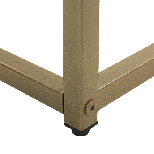 Beliani Console Table DELANO Tempered Glass Marble/ Gold 1