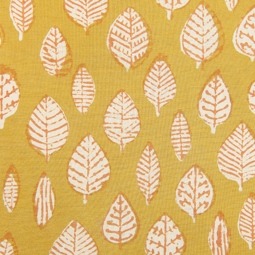 Beliani Throw Cushion GINNALA 45 x 45 cm Cotton Yellow Plant Pattern 2