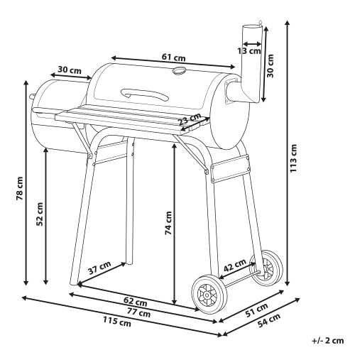 Beliani Charcoal BBQ Grill KATLA with Smoker Metal Black 2