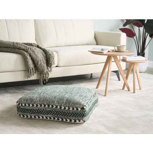 Beliani Pouffe BIRCH Cotton Dark Green 1