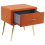 Beliani 1 Drawer Bedside Table FLAYAT Velvet Orange 8