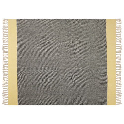 Beliani Blanket LAPU Cotton 125 x 150 cm Mustard 1