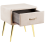 Beliani 1 Drawer Bedside Table FLAYAT Velvet Light Beige 5