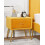 Beliani 1 Drawer Bedside Table FLAYAT Velvet Mustard 2