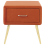Beliani 1 Drawer Bedside Table FLAYAT Velvet Orange 7