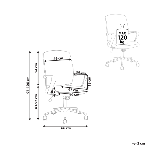Beliani Office Chair BONNY Black 2