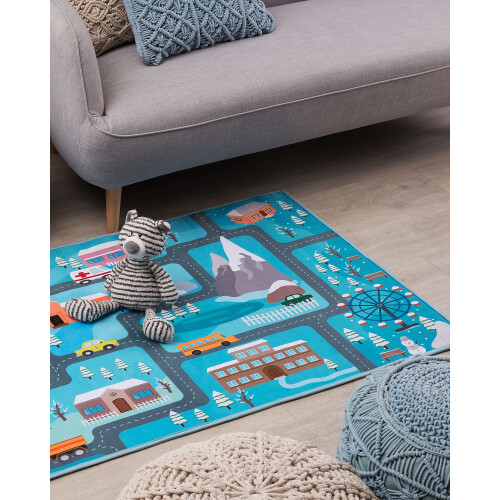 Beliani Kids Rug KIGI Blue 80 x 150 cm 1