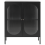 Beliani Glass Display Sideboard SARRE 90 cm Metal Black 4