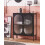 Beliani Glass Display Sideboard SARRE 90 cm Metal Black 2