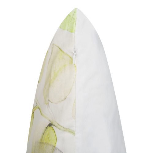 Beliani Throw Cushion PEPEROMIA 45 x 45 cm Cotton White Plant Pattern 2