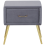 Beliani 1 Drawer Bedside Table FLAYAT Velvet Grey 6