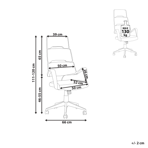 Beliani Office Chair GRANDIOSE Grey 2