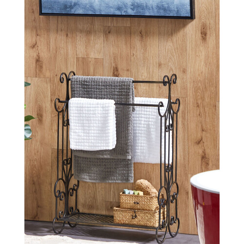 Beliani Towel Stand GLADIS Metal Black 1