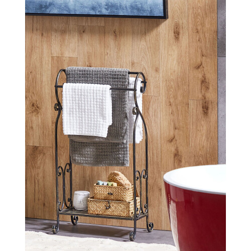 Beliani Towel Stand LINARES Metal Black 2