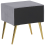 Beliani 1 Drawer Bedside Table FLAYAT Velvet Grey 7