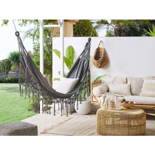 Beliani Hammock ROCCA Cotton Grey 1