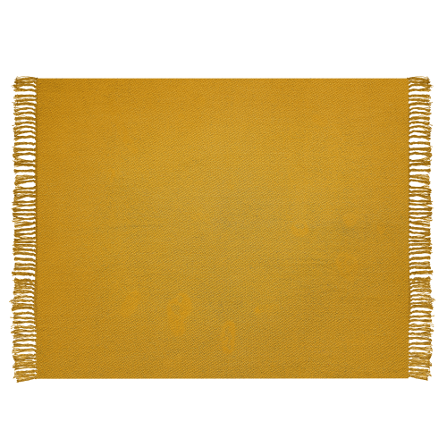 Beliani Blanket YARSA Cotton 125 x 150 cm Mustard 1
