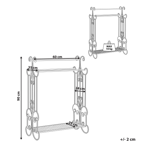 Beliani Towel Stand GLADIS Metal Black 2