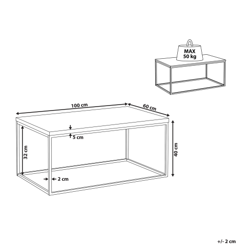 Beliani Coffee Table DELANO Dark Brown 2
