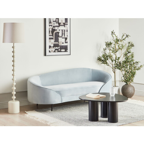 Beliani Sofa 2 Seater SAVAR Velvet Light Blue 2