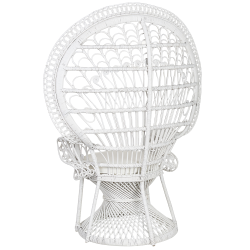 Beliani Peacock Chair EMMANUELLE Rattan White 2