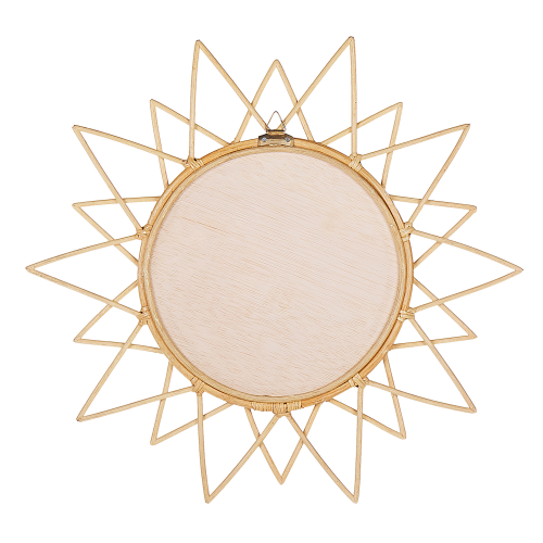 Beliani Wall Mirror AROEK 61 cm 61 cm Rattan Natural 1