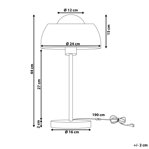 Beliani Table Lamp SENETTE Metal Gold 2