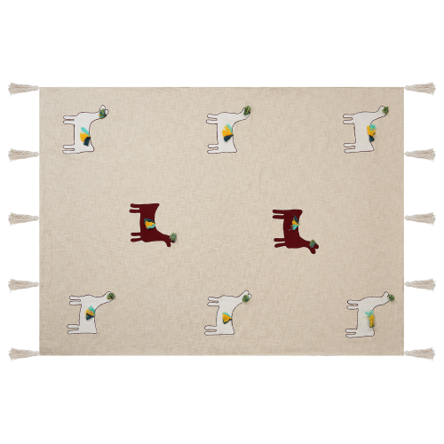 Beliani Blanket DEOGHAR Cotton 130 x 180 cm Beige 2