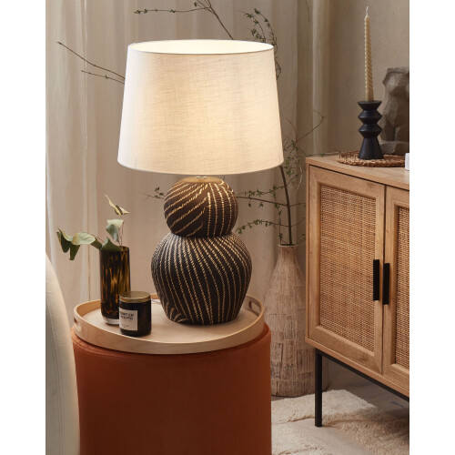 Beliani Table Lamp GUAPORE Ceramic Black 1