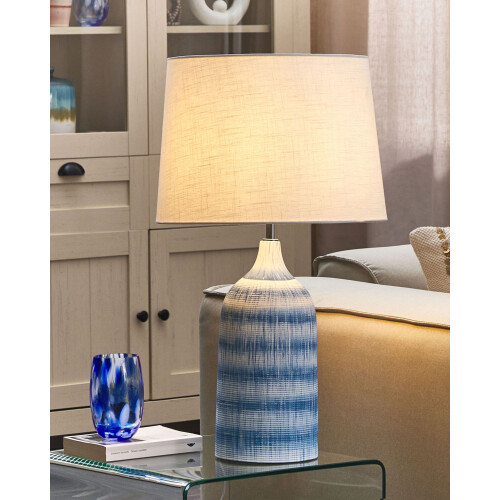 Beliani Table Lamp GEORGINA Ceramic Blue 1