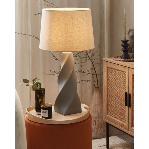 Beliani Table Lamp BELAYA Ceramic Grey 1