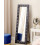 Beliani Standing Mirror ANSOUIS 150 cm Velvet Dark Grey 2