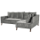 Beliani Corner Sofa 3 Seater GRENA Velvet Light Grey Left Hand 5