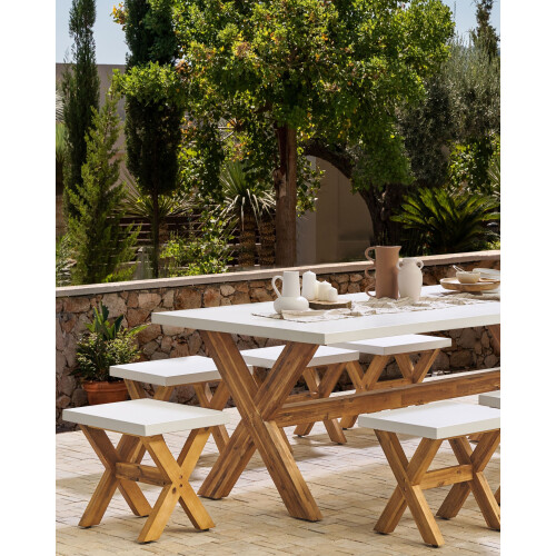 Beliani Garden Stool OLBIA Concrete White 1
