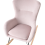 Beliani Rocking Chair ELLAN Velvet Pink 4